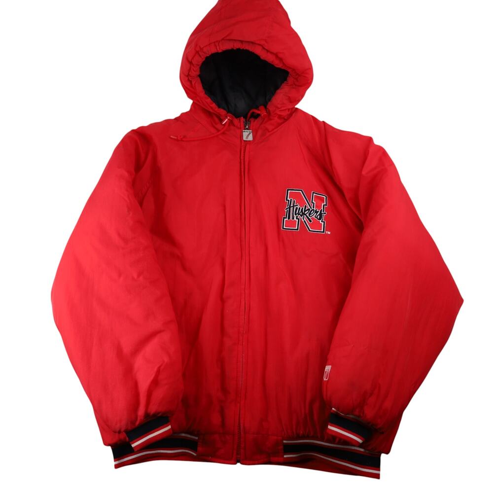 Vintage 90s Logo 7 Nebraska Huskers Puffer Jacket